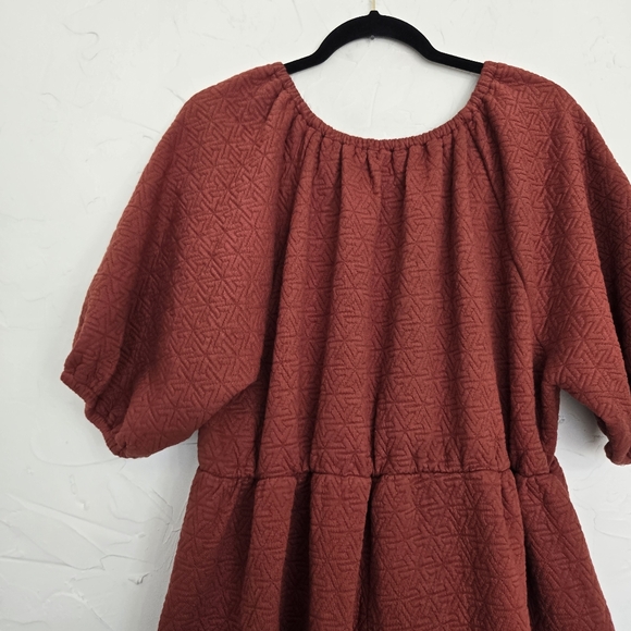 NWT Polagram Thick Rust Orange Puff Sleeve Dress, XL - Picture 6 of 11